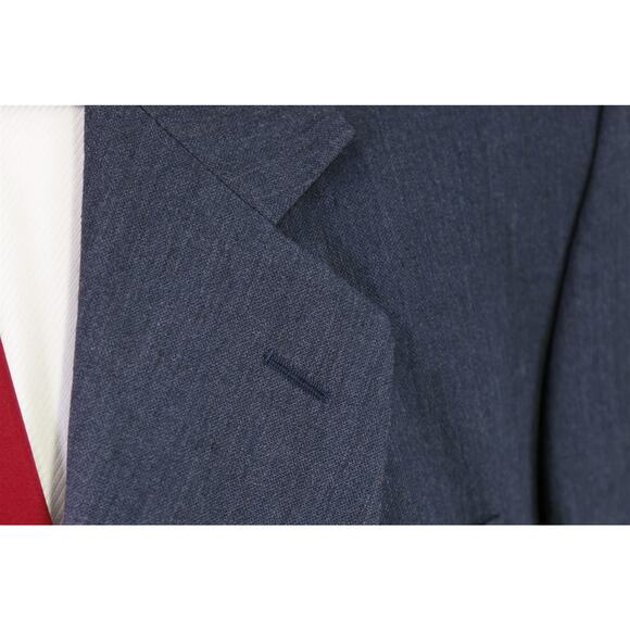 Gianni Versace Vintage 90s Denim Blue Double Breasted Wool Suit 42R - Picture 5 of 11